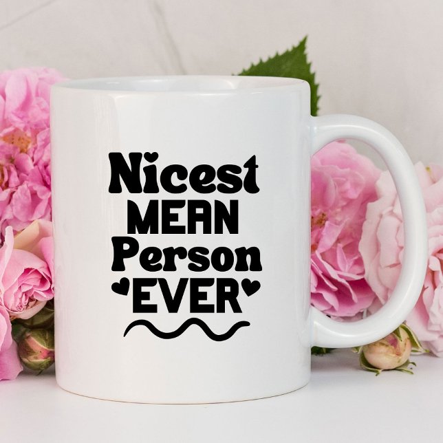 Nicest Elak Person nånsin Funny Mug Mugg (Nicest Mean Person Ever coffee mug)