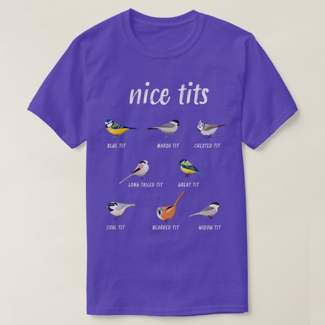 Nicetits lustiga fågel som tittar på gåva Birder M T Shirt (Design framsida)