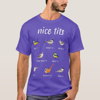 Nicetits lustiga fågel som tittar på gåva Birder M T Shirt