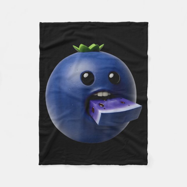 Niche Fruits Funny Blueberry Meme Brainrot Surreal Fleecefilt (Framsidan)