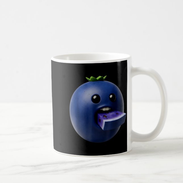 Niche Fruits Funny Blueberry Meme Brainrot Surreal Kaffemugg (Höger)