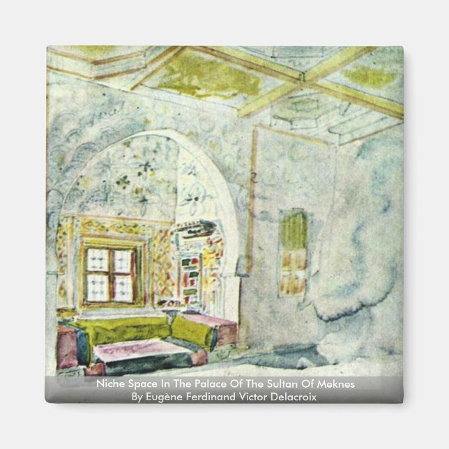 Niche Space i palatset of the Sultan of Meknes Magnet (Framsidan)