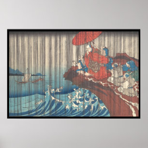 Nichiren Prayers liv för Rain Answered Utagawa Poster