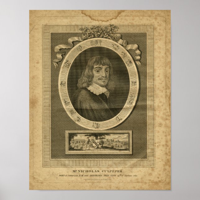 Nicholas Culpeper Herbal Print 1817 Poster (Framsidan)