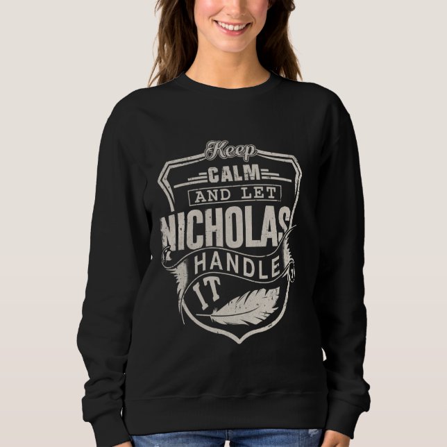 Nicholas First Namn Shirt Nicholas Namn Birthday T (Framsida)