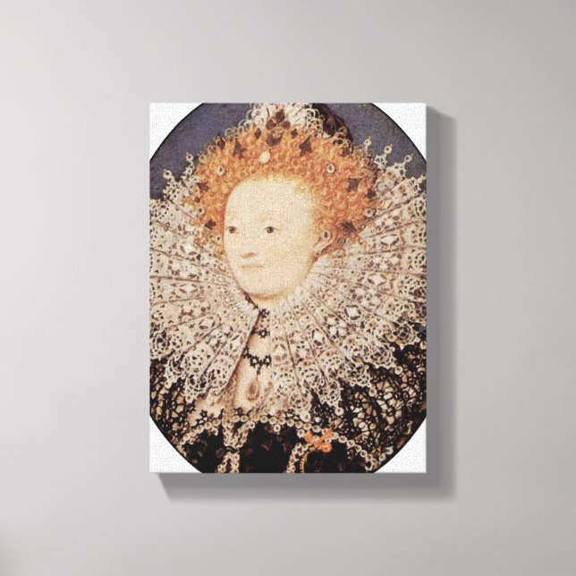 Nicholas Hilliard - drottning Elizabeth I av Engla Canvastryck (Framsida)