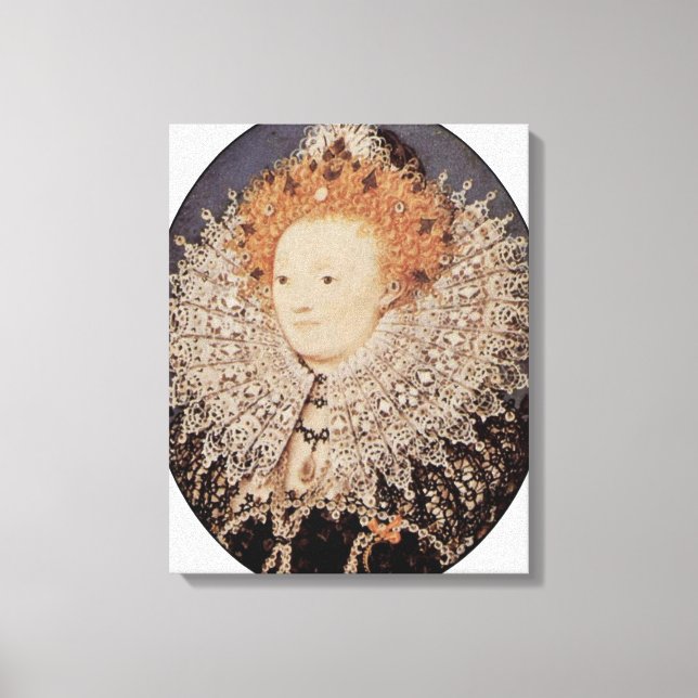 Nicholas Hilliard - drottning Elizabeth I av Engla Canvastryck (Framsida)