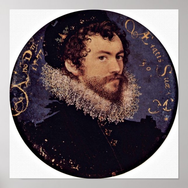 Nicholas Hilliard - Tidigaste själfportrait Poster (Framsidan)