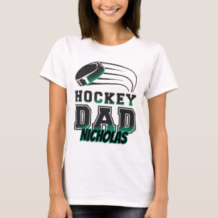 Nicholas Hockey Pappa Med Puck Mäns T Shirt