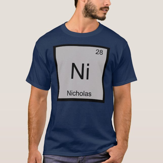 Nicholas Namn kemi Inslag Periodic Bord T-shirt (Framsida)