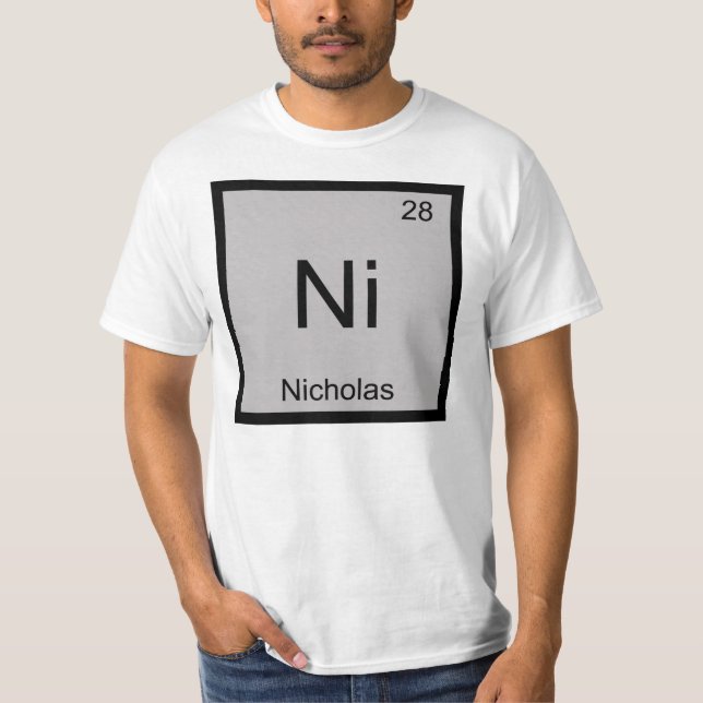 Nicholas Namn Kemiskt Element Periodiska Systemet Tröja (Framsida)