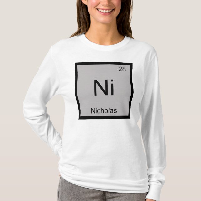 Nicholas Namn Kemiskt Element Periodiska Systemet Tröja (Framsida)