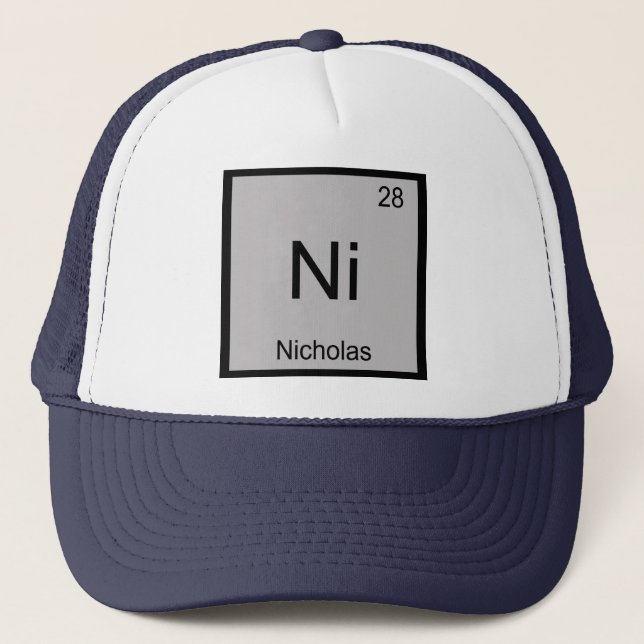 Nicholas Namn Kemiskt Element Periodiska Systemet Truckerkeps (Framsida)
