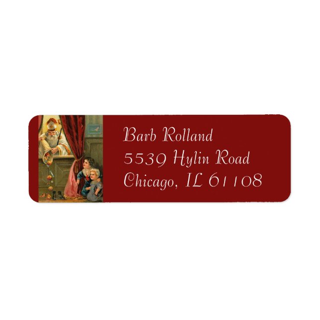 Nicholas of Myra Bishop Children Returadress Etikett (Framsidan)