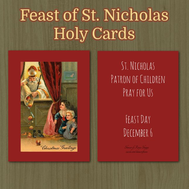 Nicholas of Myra Bishop Heliga Cards Visitkort (TRADITIONAL BYZANTINE VINTAGE CATHOLIC FEAST OF ST. NICHOLAS HOLY CARDS)