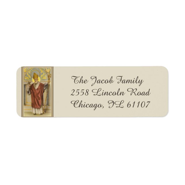 Nicholas of Myra Bishop Returadress Etikett (Framsidan)