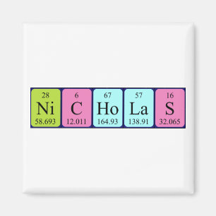 Nicholas periodiska magnet bord namn