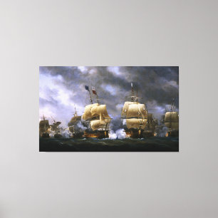 Nicholas Pocock-slaget i Quiberon Bay Canvastryck