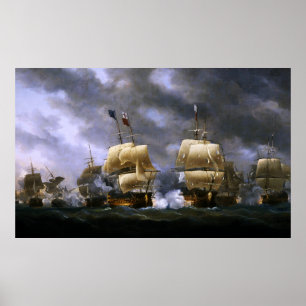 Nicholas Pocock-slaget i Quiberon Bay Poster