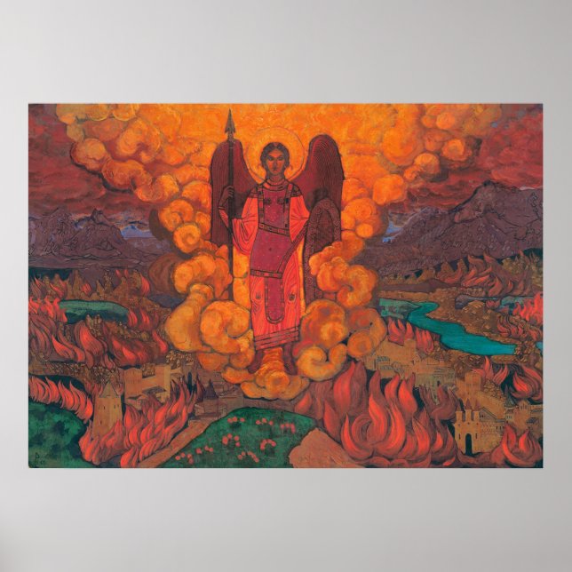 Nicholas Roerich Last Angel Large Canvas Giclee Pr Poster (Framsidan)