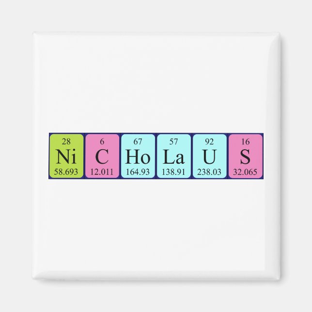 Nicholaus Periaus bord namn magnet (Framsidan)