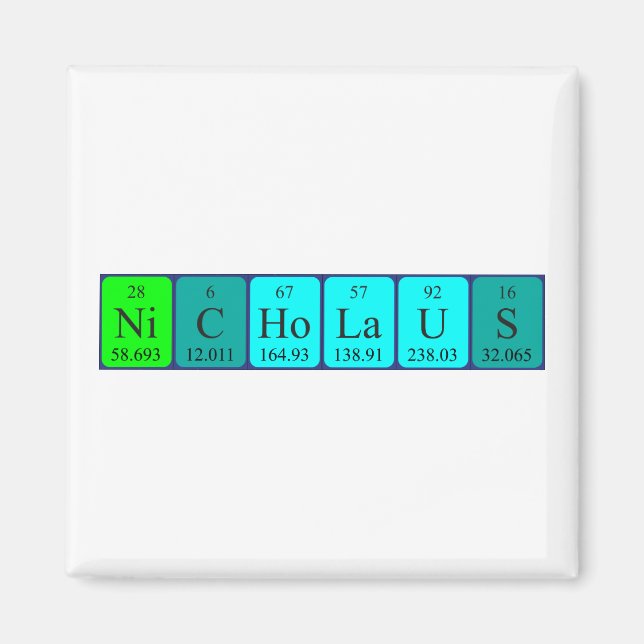 Nicholaus Periaus bord namn magnet (Framsidan)