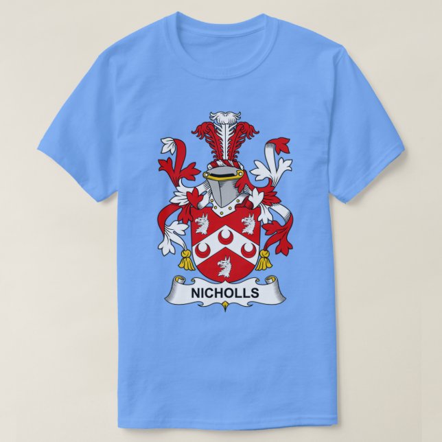 Nicholls Jackar Arm Family Crest T Shirt (Design framsida)