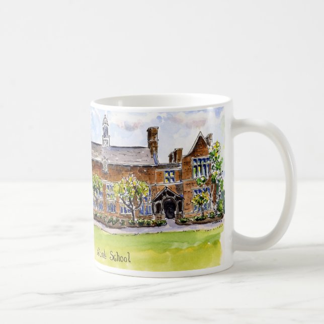 nichols Albright Hall med himmel, undertecknar Kaffemugg (Höger)