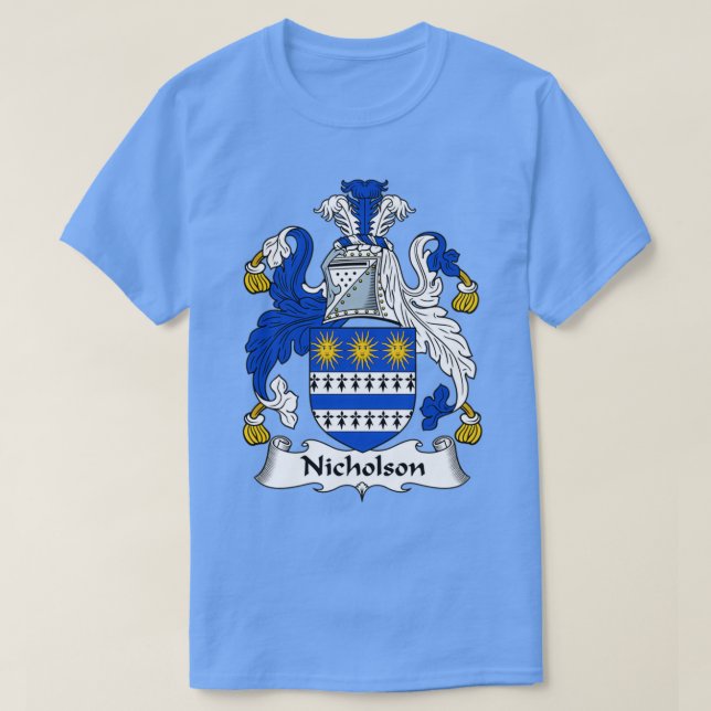 Nicholson Coat of Arms Family Crest  T Shirt (Design framsida)