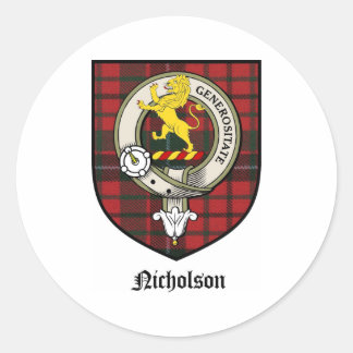 Nicholson Klan Vapensköld Badge Tartan Runt Klistermärke