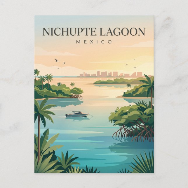 Nichupté-lagunen Mexiko Vykort (Framsida)