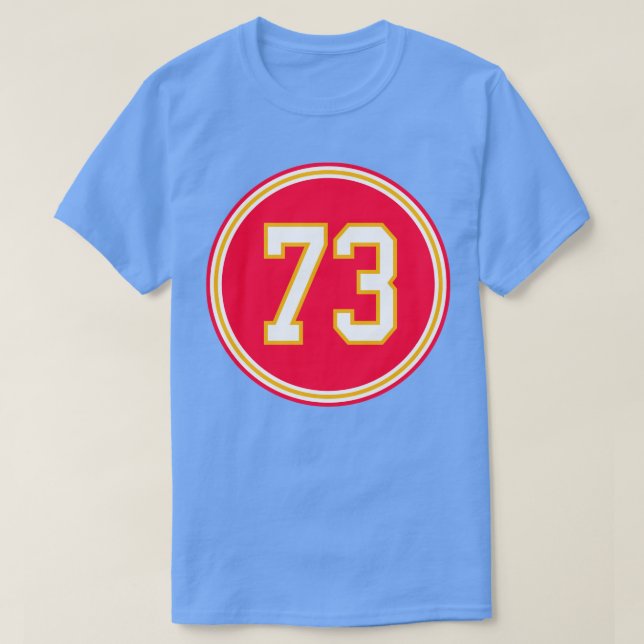Nick Allegretti nummer 73 Jersey Kansas City Chief T Shirt (Design framsida)