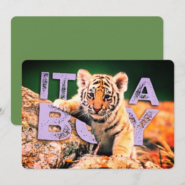 NiCK DAViD bebis - tigerduschinbjudan Inbjudningar (Fram/baksida)