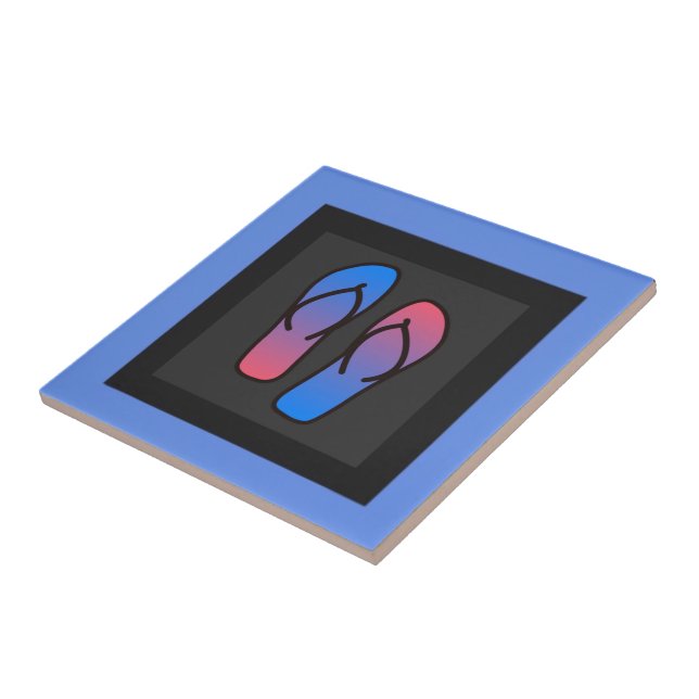 NiCK DAViD - Blålagunplattan Flinflip flops Tile Kakelplatta (Sidan)