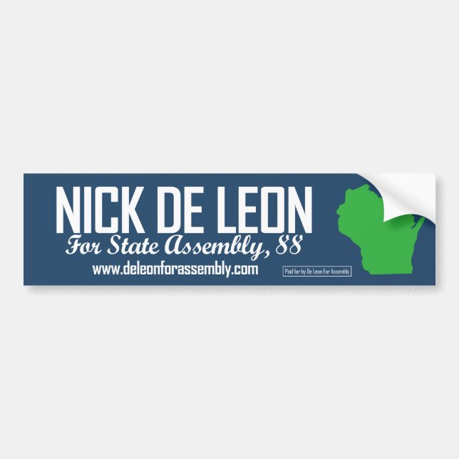 Nick De Leon Bumper Sticker Bildekal (Framsidan)