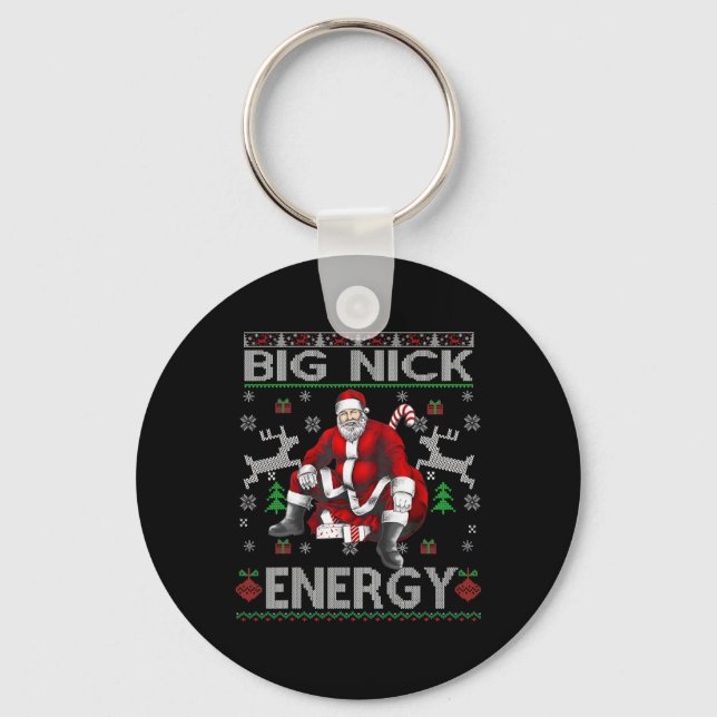 Nick Energy Funy Santa Ugly Sater Manar W Nyckelring (Framsida)