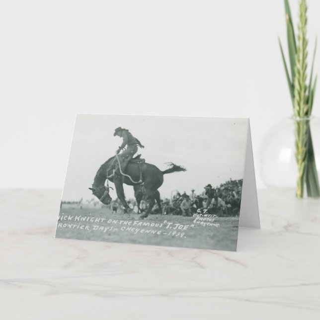 Nick Knight rid T. Joe på Cheyenne Frotier Days Kort (Framsida)