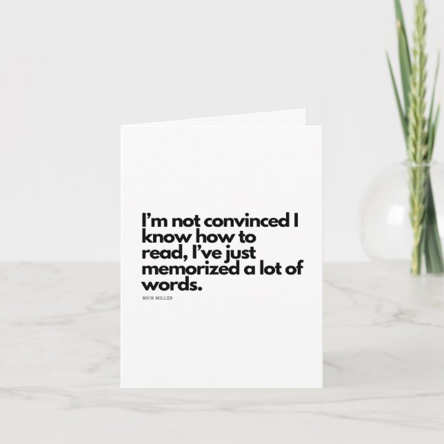 Nick Miller Quote Kort (Framsida)