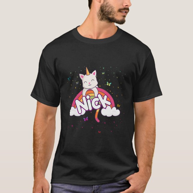 Nick Namn with Beresh Caticorn T Shirt (Framsida)