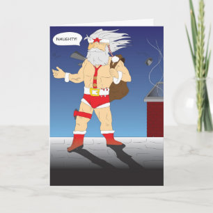 Nick "Naughty or Nice" julkort Helgkort