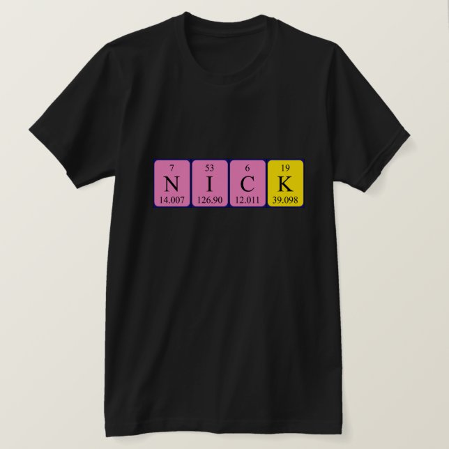 Nick Periodiska bord namn-skjorta Tee (Design framsida)