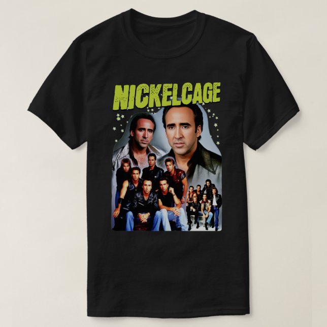 NICKELCAGE PARODY Funny Retro 2000s Glamor Shot T Shirt (Design framsida)