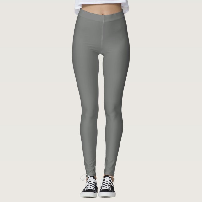 Nickelfärg Solid Enkel Leggings (Framsida)
