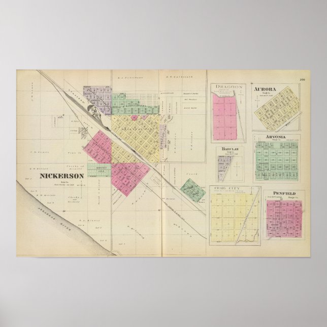Nickerson, Dragoon, Aurora, Barclay, Kansas Poster (Framsidan)