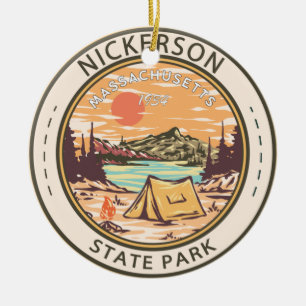 Nickerson State Park Massachusetts Badge Julgransprydnad Keramik