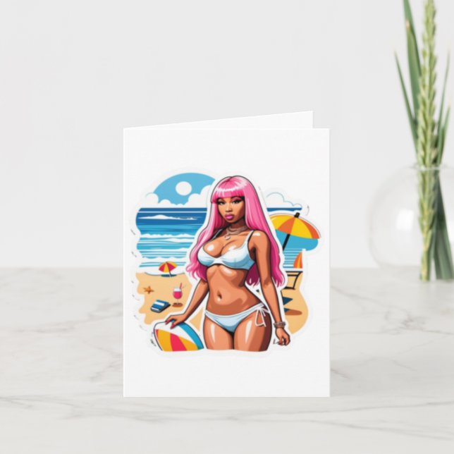 Nicki Minaj Beach Sticker Kort (Framsida)