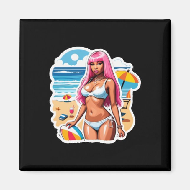 Nicki Minaj Beach Sticker Magnet (Framsidan)