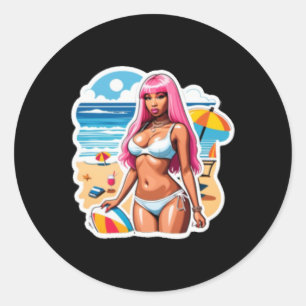 Nicki Minaj Beach Sticker Runt Klistermärke