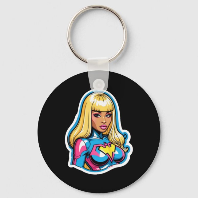 Nicki Minaj Superhjälten Sticker Nyckelring (Framsida)