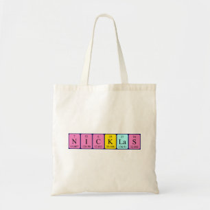 Nicklas Periodisk bord namn tote bag Tygkasse